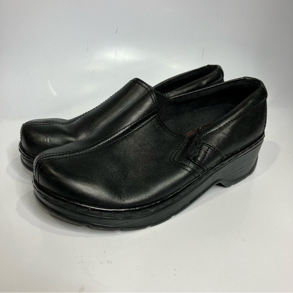 Klogs slip resistant black leather work clogs size 8 - Picture 3 of 9